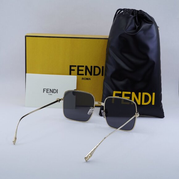 Fendi FE40123U 30A Square Sunglasses - Gold / Smoke main image 8